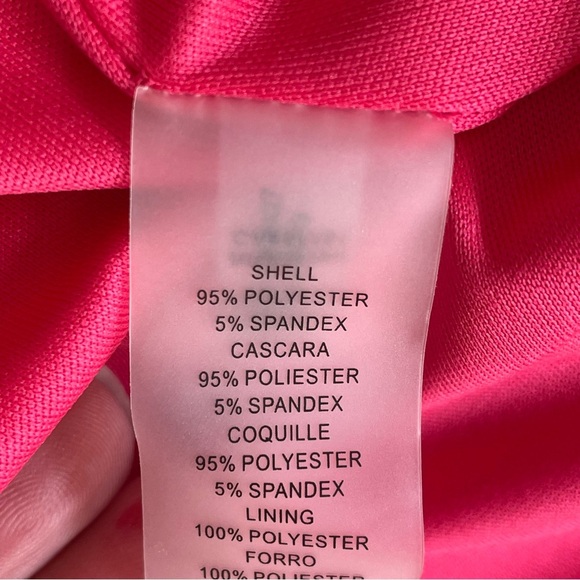 Vince Camuto Floral Flutter Pleated Fit & Flare Navy Pink Dress Women Size 14 - Picture 7 of 8